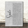 A Thousand Horses Smoke Grey Rustic Script Song Lyric Print