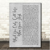 Arctic Monkeys Why'd You Only Call Me When You're High Grey Rustic Script Song Lyric Print