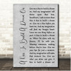 Louis Armstrong A Kiss To Build A Dream On Grey Rustic Script Song Lyric Print