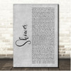 Becky G Shower Grey Rustic Script Song Lyric Print