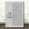 MAGIC! Rude Grey Rustic Script Song Lyric Print