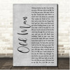 Neil Young Old Man Grey Rustic Script Song Lyric Print