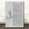 Petula Clark Sailor Grey Rustic Script Song Lyric Print