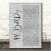 Pop Smoke 44 BullDog Grey Rustic Script Song Lyric Print