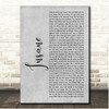 Post Malone Insane Grey Rustic Script Song Lyric Print