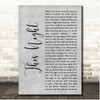 Billy Joel This Night Grey Rustic Script Song Lyric Print