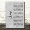 Rascal Flatts Stand Grey Rustic Script Song Lyric Print