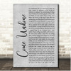 Robbie Williams Come Undone Grey Rustic Script Song Lyric Print