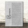 Stevie Nicks Rhiannon Grey Rustic Script Song Lyric Print