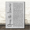 The Beatles Across the Universe Grey Rustic Script Song Lyric Print