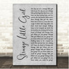 The Stranglers Strange Little Girl Grey Rustic Script Song Lyric Print