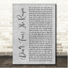 Blue Oyster Cult (Dont Fear) The Reaper Grey Rustic Script Song Lyric Print