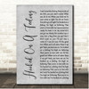 Blue Swede Hooked On A Feeling Grey Rustic Script Song Lyric Print