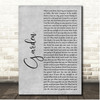 Carrie Underwood Garden Grey Rustic Script Song Lyric Print