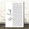 2 Unlimited No Limit White Script Song Lyric Print