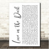 Adele Love In The Dark White Script Song Lyric Print