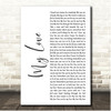 Cher My Love White Script Song Lyric Print
