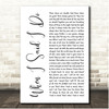 Clint Black When I Said I Do White Script Song Lyric Print