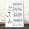 Alice Cooper You And Me White Script Song Lyric Print