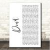 Darius Rucker Dont White Script Song Lyric Print