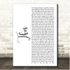 Darius Rucker This White Script Song Lyric Print