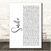 A Thousand Horses Smoke White Script Song Lyric Print