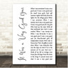 Frank Sinatra It Was a Very Good Year White Script Song Lyric Print