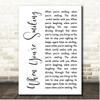 Frank Sinatra When You're Smiling White Script Song Lyric Print