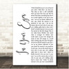 George Benson In Your Eyes White Script Song Lyric Print