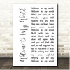 Jim Reeves Welcome To My World White Script Song Lyric Print