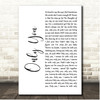 Jody Watley Only You White Script Song Lyric Print