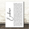 Josh Baldwin Evidence White Script Song Lyric Print