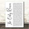 JP Cooper The Only Reason White Script Song Lyric Print