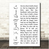 Louis Armstrong A Kiss To Build A Dream On White Script Song Lyric Print