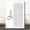 Becky G Shower White Script Song Lyric Print