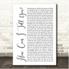 Madness How Can I Tell You White Script Song Lyric Print