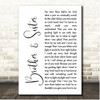 Matthew Mole Brother & Sister White Script Song Lyric Print