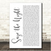 Meat Loaf Seize the Night White Script Song Lyric Print