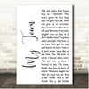 Michael Stanley My Town White Script Song Lyric Print