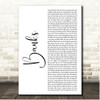 NEEDTOBREATHE Banks White Script Song Lyric Print