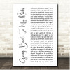 Odyssey Going Back To My Roots White Script Song Lyric Print