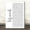 Rise Against Monarch White Script Song Lyric Print