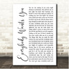 Billy Squier Everybody Wants You White Script Song Lyric Print