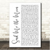 Sara Bareilles Send Me the Moon White Script Song Lyric Print