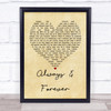 Heatwave Always And Forever Vintage Heart Song Lyric Quote Print