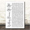 Stereophonics Nothing Precious At All White Script Song Lyric Print