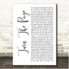 Bob Seger Turn The Page White Script Song Lyric Print