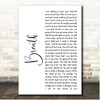 Breaking Benjamin Breath White Script Song Lyric Print