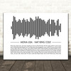 Nat King Cole Mona Lisa Sound Wave Minimal Song Lyric Print