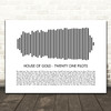 Twenty One Pilots House Of Gold Sound Wave Minimal Song Lyric Print